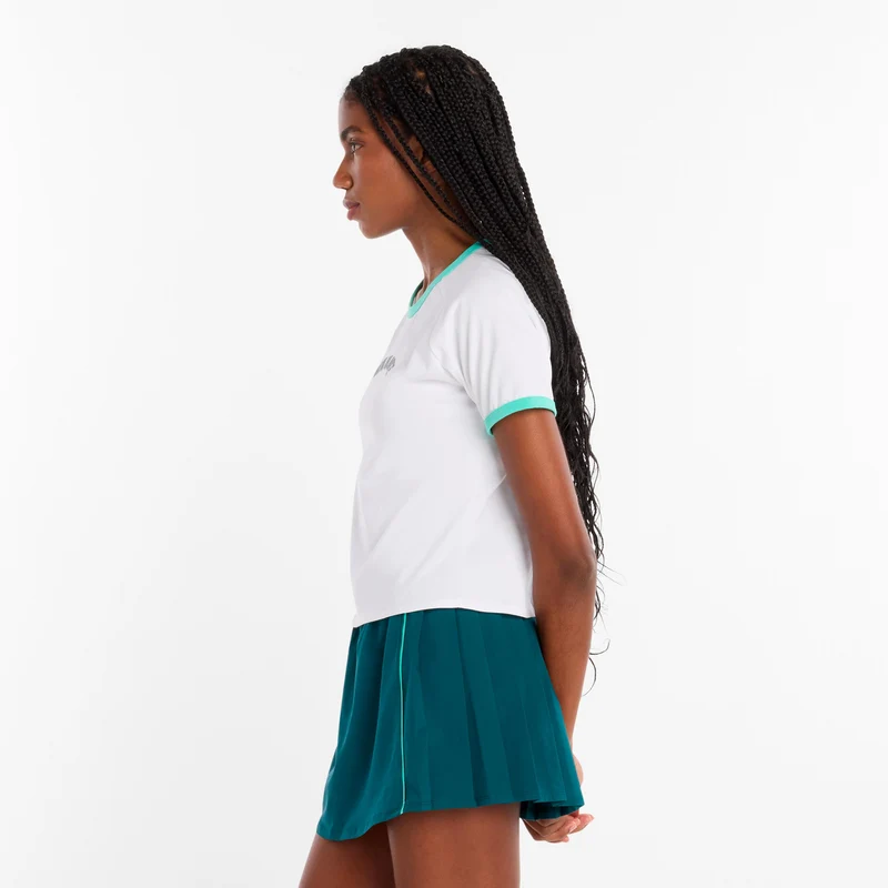 Tennis Practice T-Shirt Damen-weiß, grün