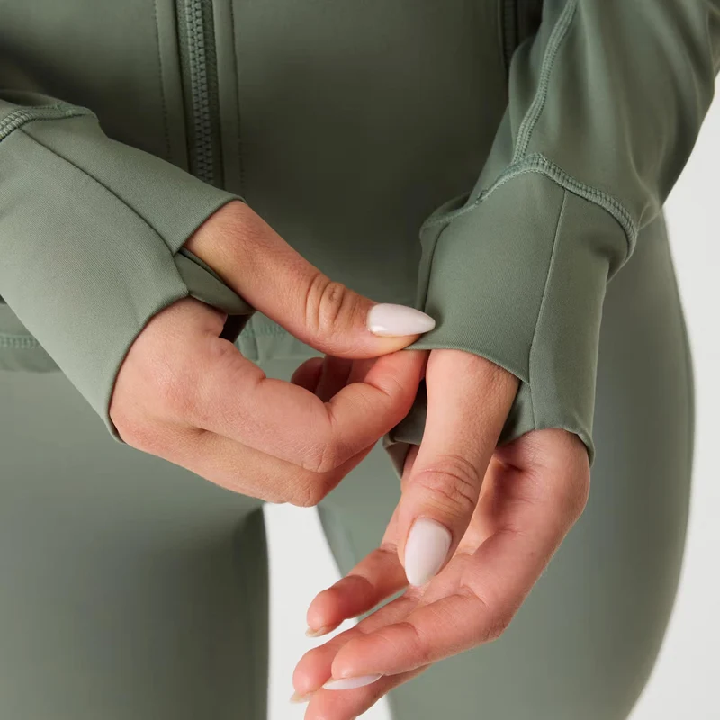 Borg Soft Zip Midlayer Longsleeve Damen - salbei