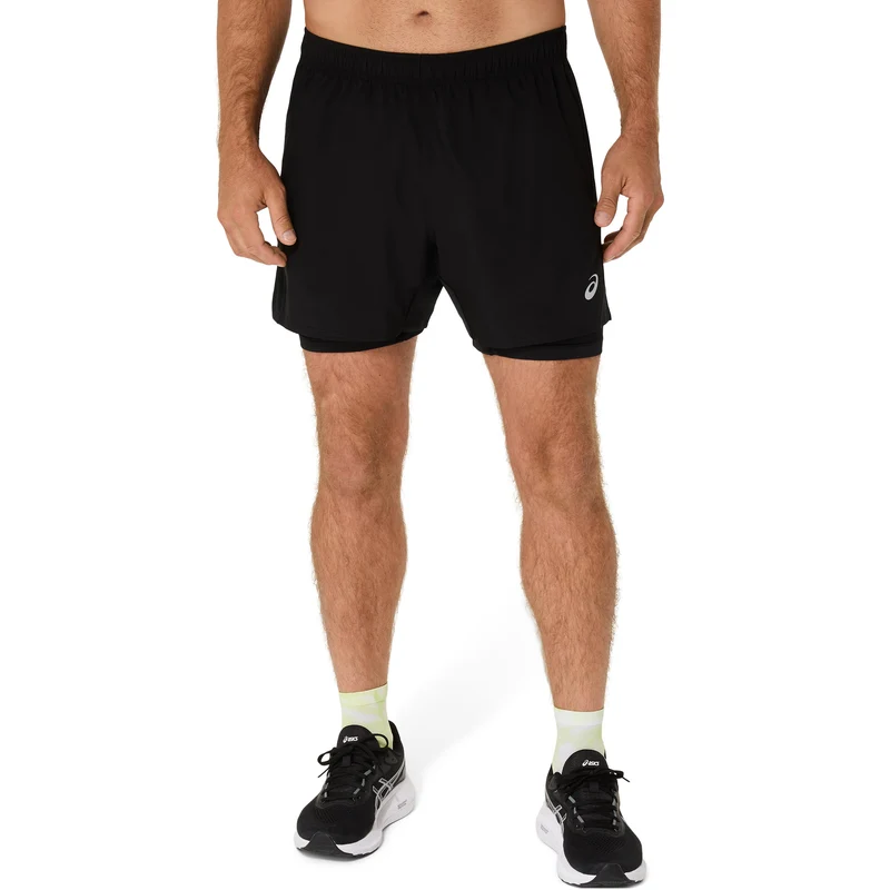 Core 2in1 5in Laufshorts Herren-schwarz, schwarz