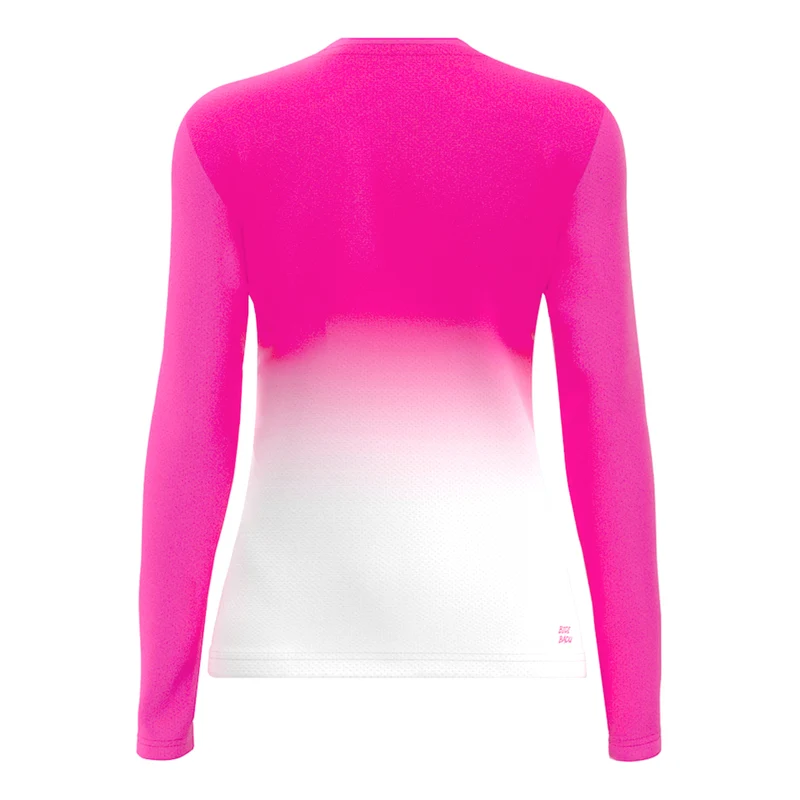 Crew Gradiant Longsleeve Damen-Pink,Weiß