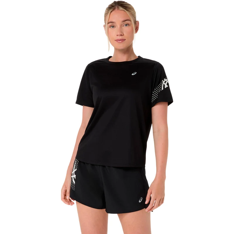 Icon Laufshirt Damen-schwarz
