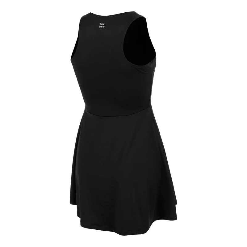 Crew V-Neck Kleid Damen-schwarz