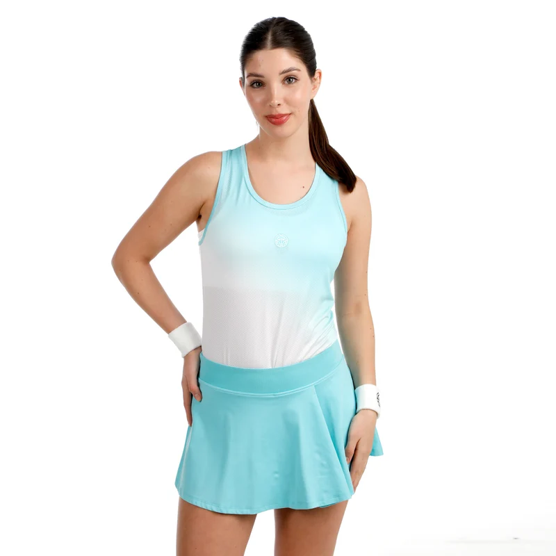 Crew Racerback Tank-Top Damen-türkis, weiß