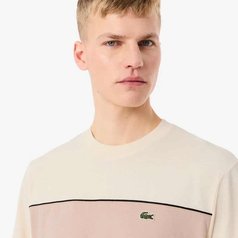 Colorblock T-Shirt Herren - creme, beige