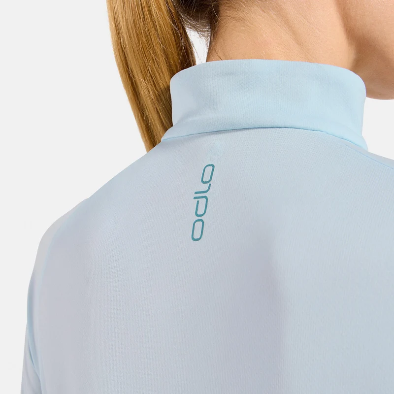 Essential 1/2 Zip Laufshirt Damen-hellblau