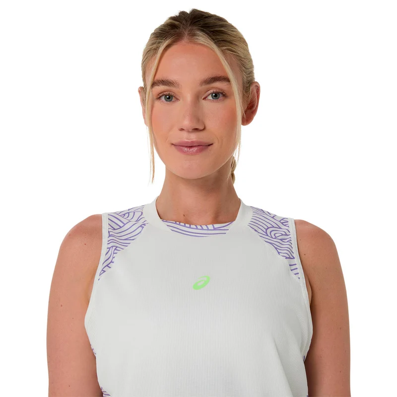 Court All Over Print Tank-Top Damen - creme, blaugrau