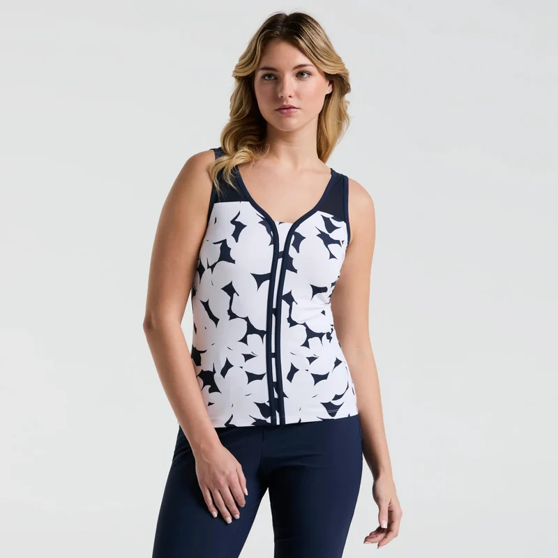 Riviera Floral Tank-Top Damen-Dunkelblau