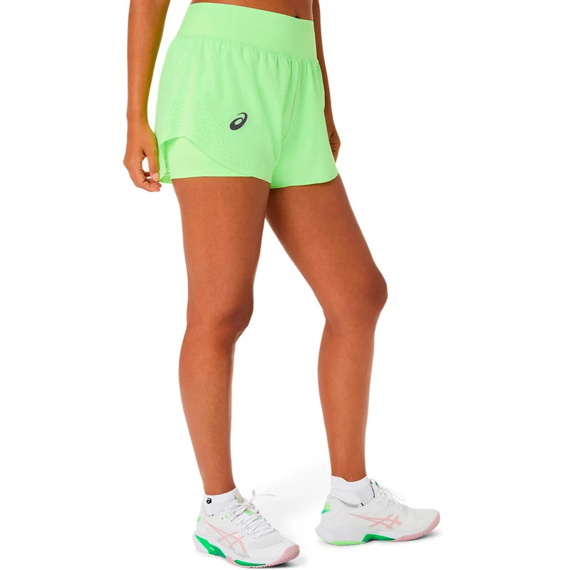 Match Laser Cut Shorts Damen-limette