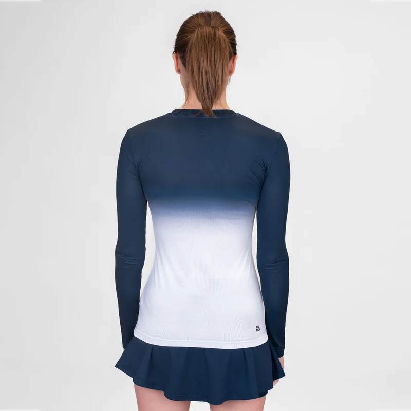 Crew Gradiant Longsleeve Damen-Dunkelblau,Weiß
