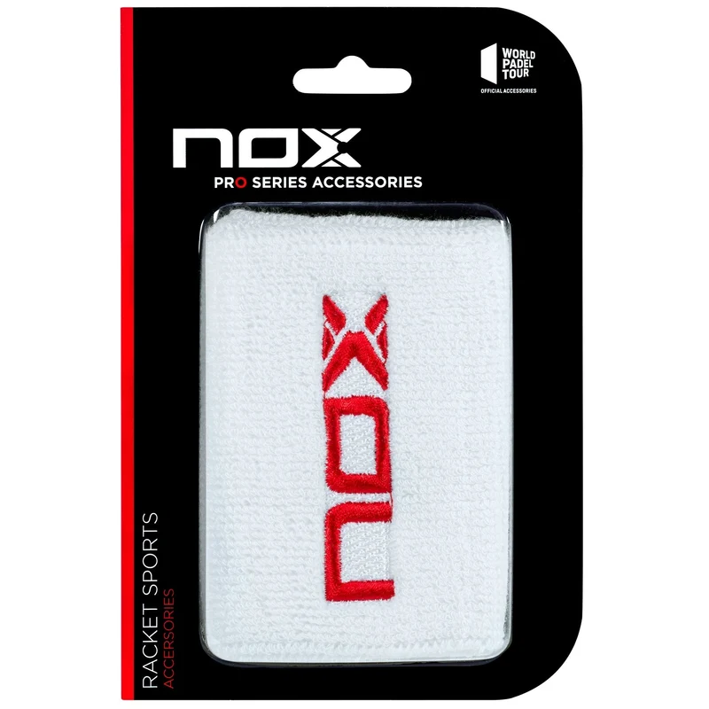 NOX Schweißbänder Weiß/Rot – 2er-Pack