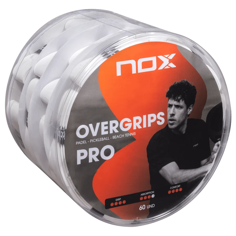 NOX Pro Overgrip Weiß glatt – Dose mit 60 Stück