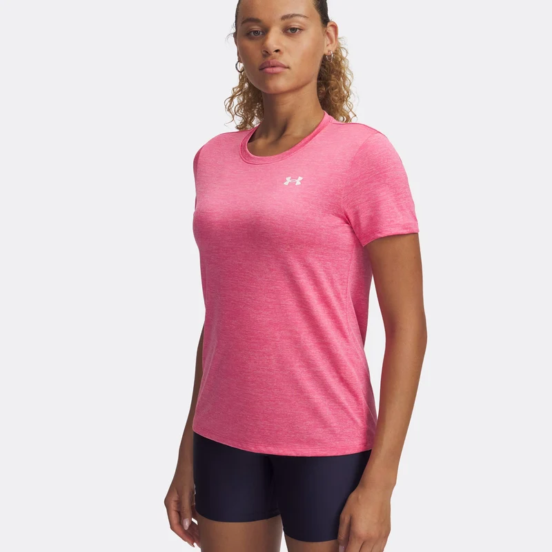 Tech Twist T-Shirt Damen-Pink,Weiß