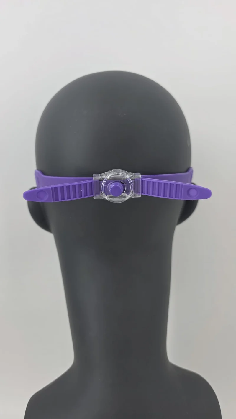 V3TEC Froggy Schwimmbrille Violett mit blauen Gläsern One size Antifog UV-Schutz Klare