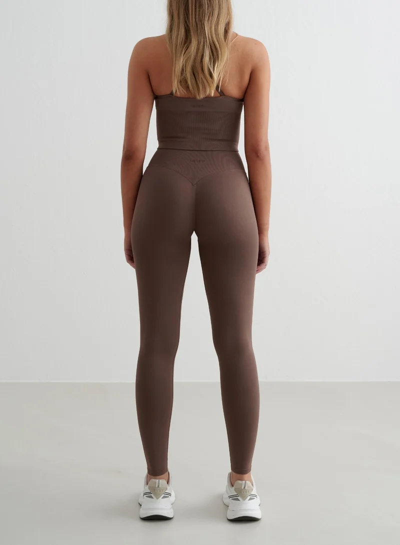 Macchiato Shape Seamless Tights & Cross Back Bralette Set