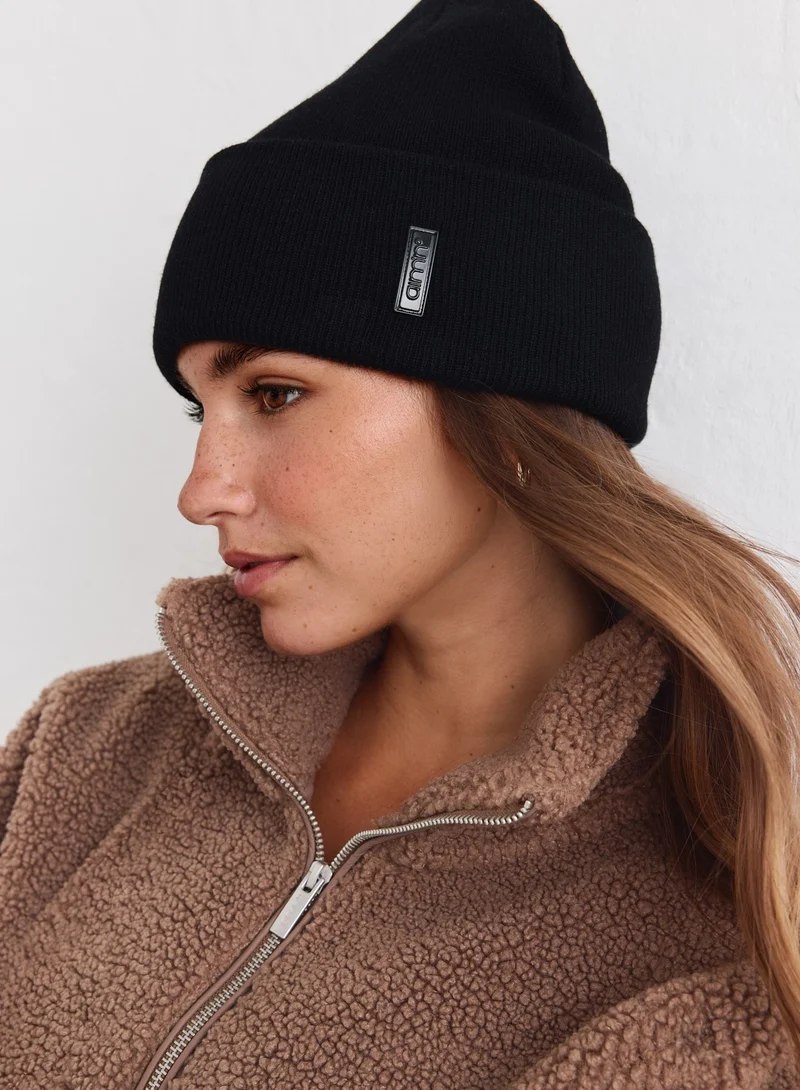 Black Outdoor Logo Beanie