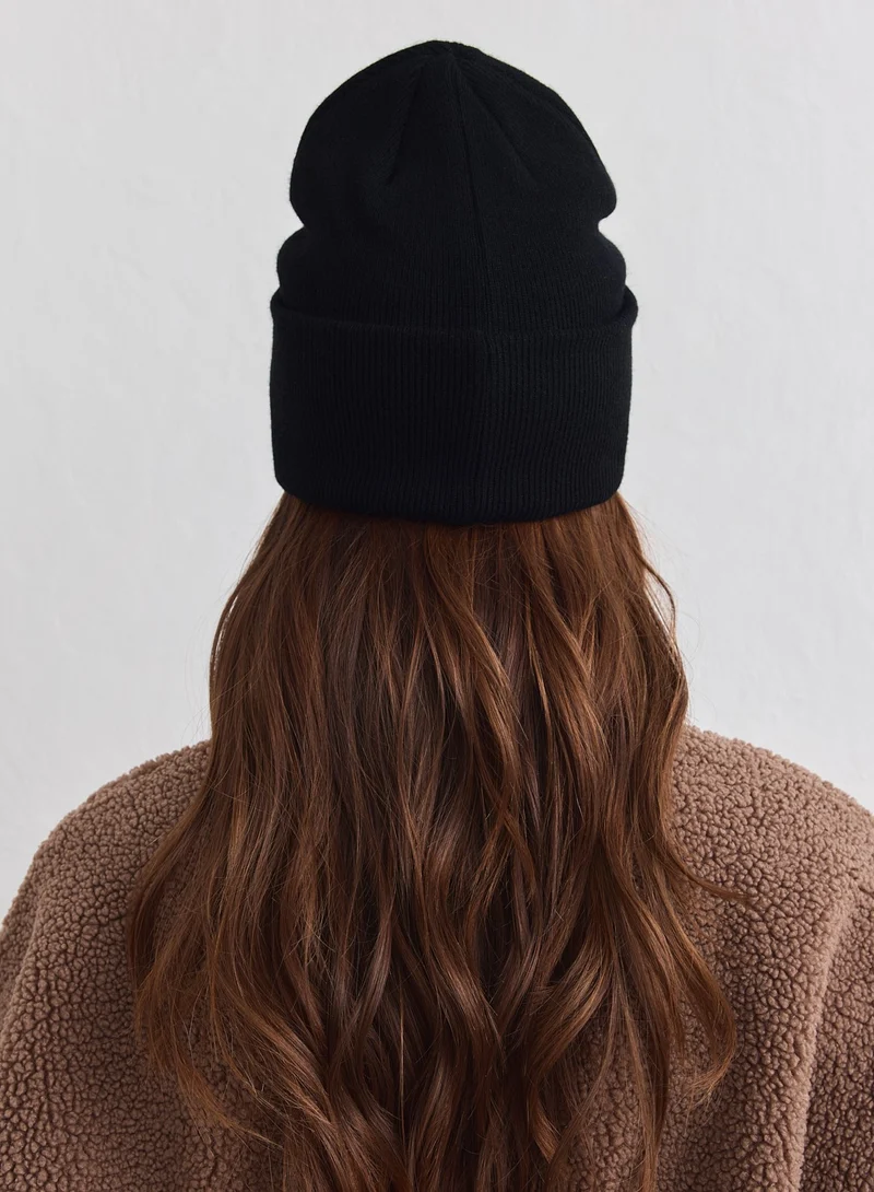 Black Outdoor Logo Beanie