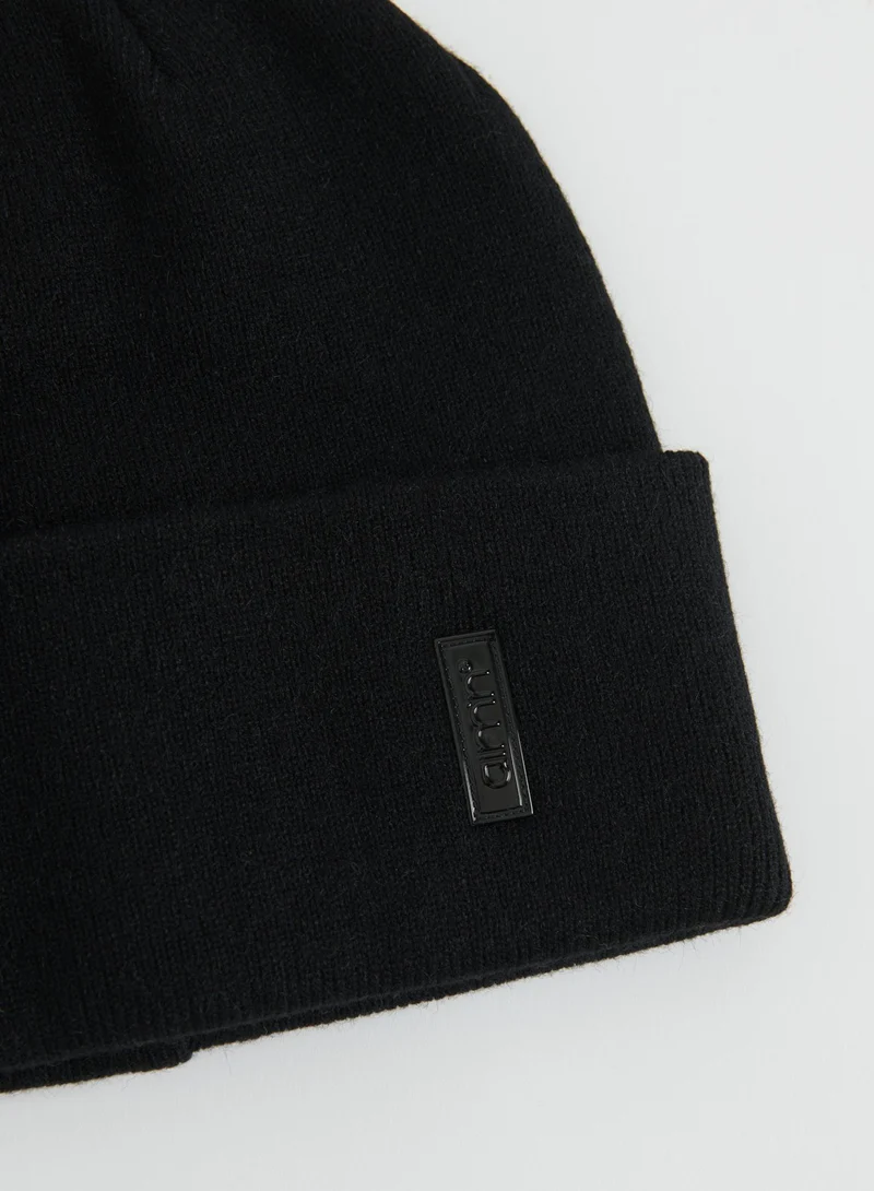 Black Outdoor Logo Beanie