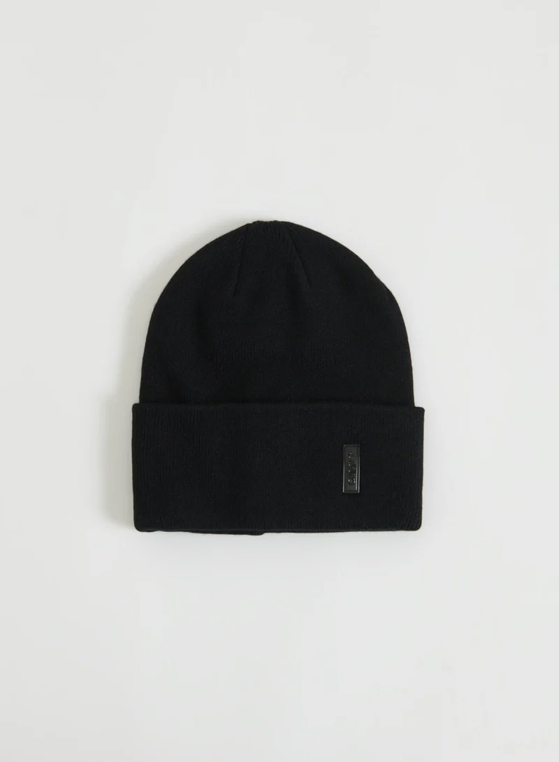 Black Outdoor Logo Beanie