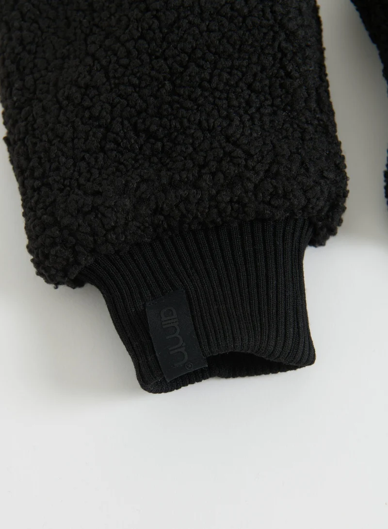 Black Pile Mittens