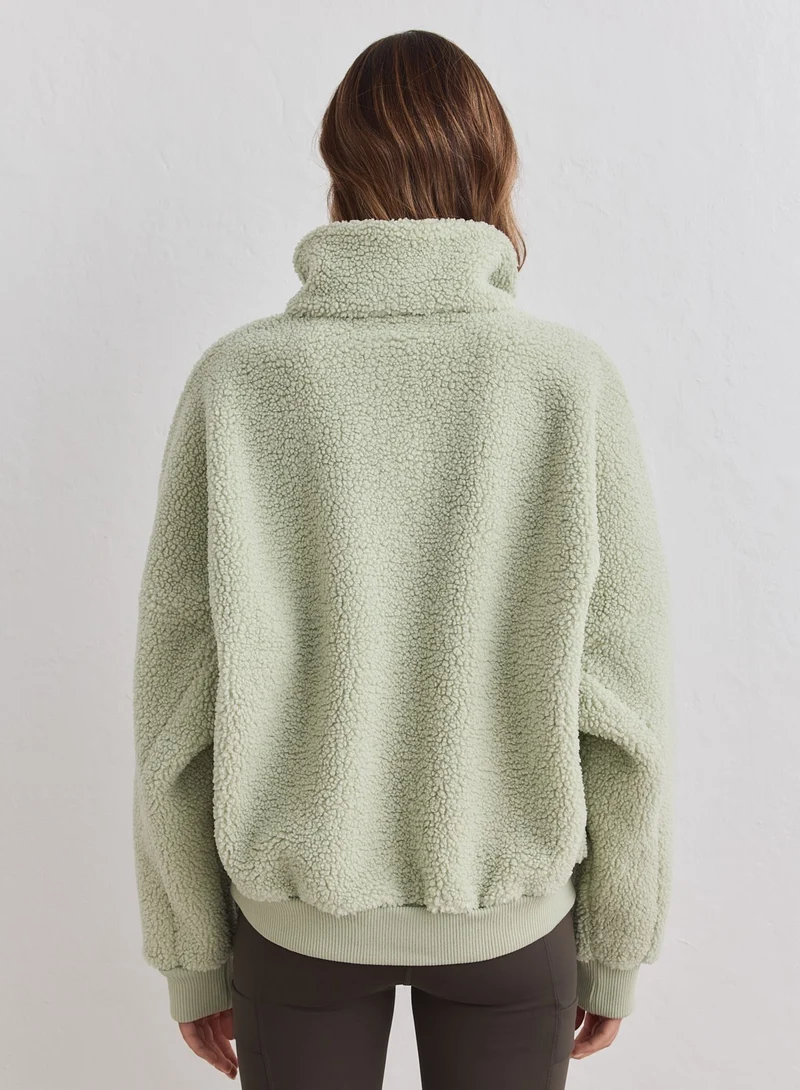 Pistachio Pile Half Zip