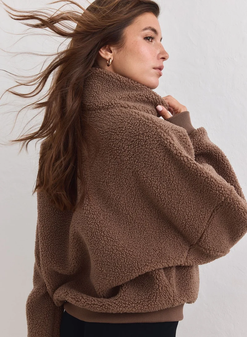Hazelnut Pile Half Zip