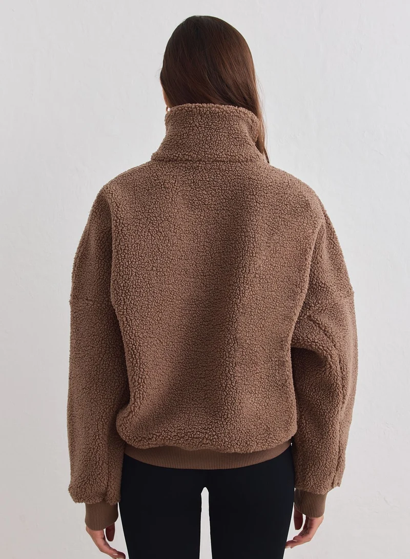 Hazelnut Pile Half Zip