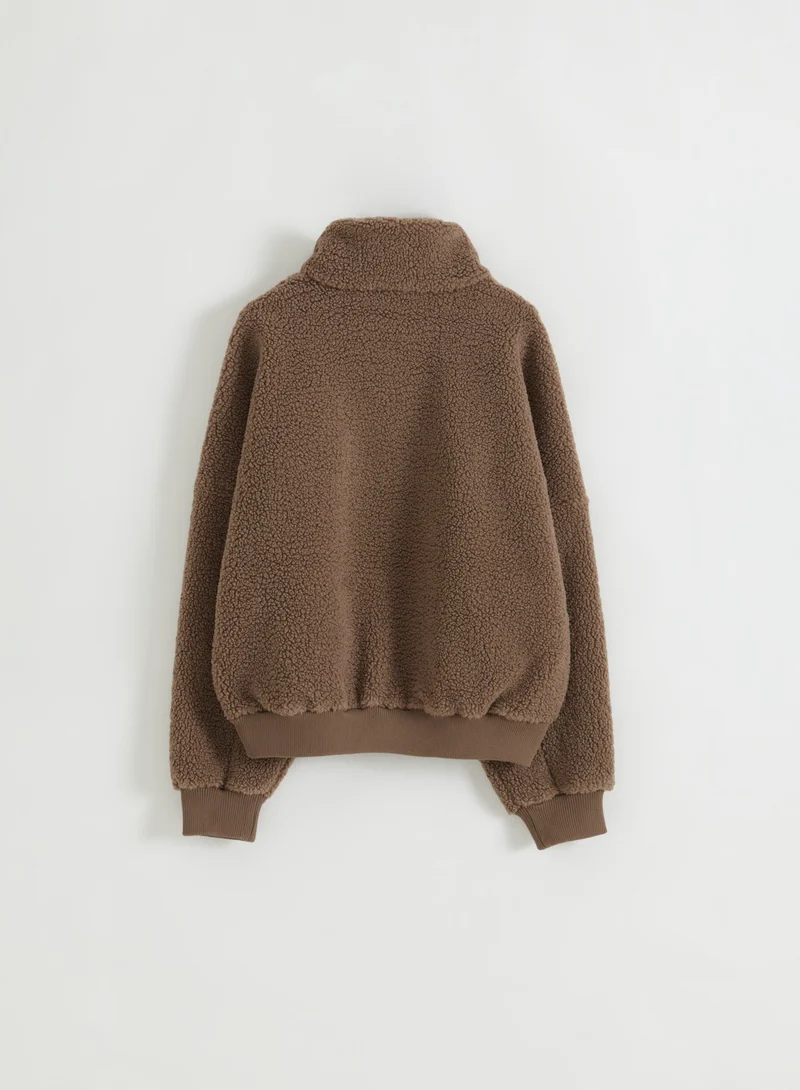 Hazelnut Pile Half Zip