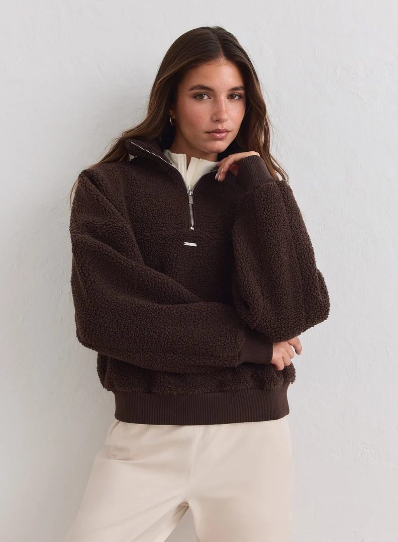 Chocolate Pile Half Zip