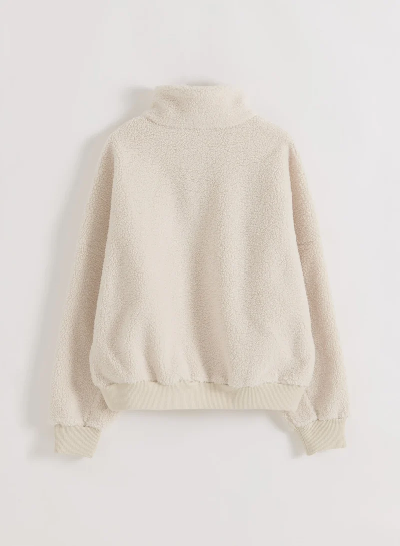 Cream Pile Half Zip