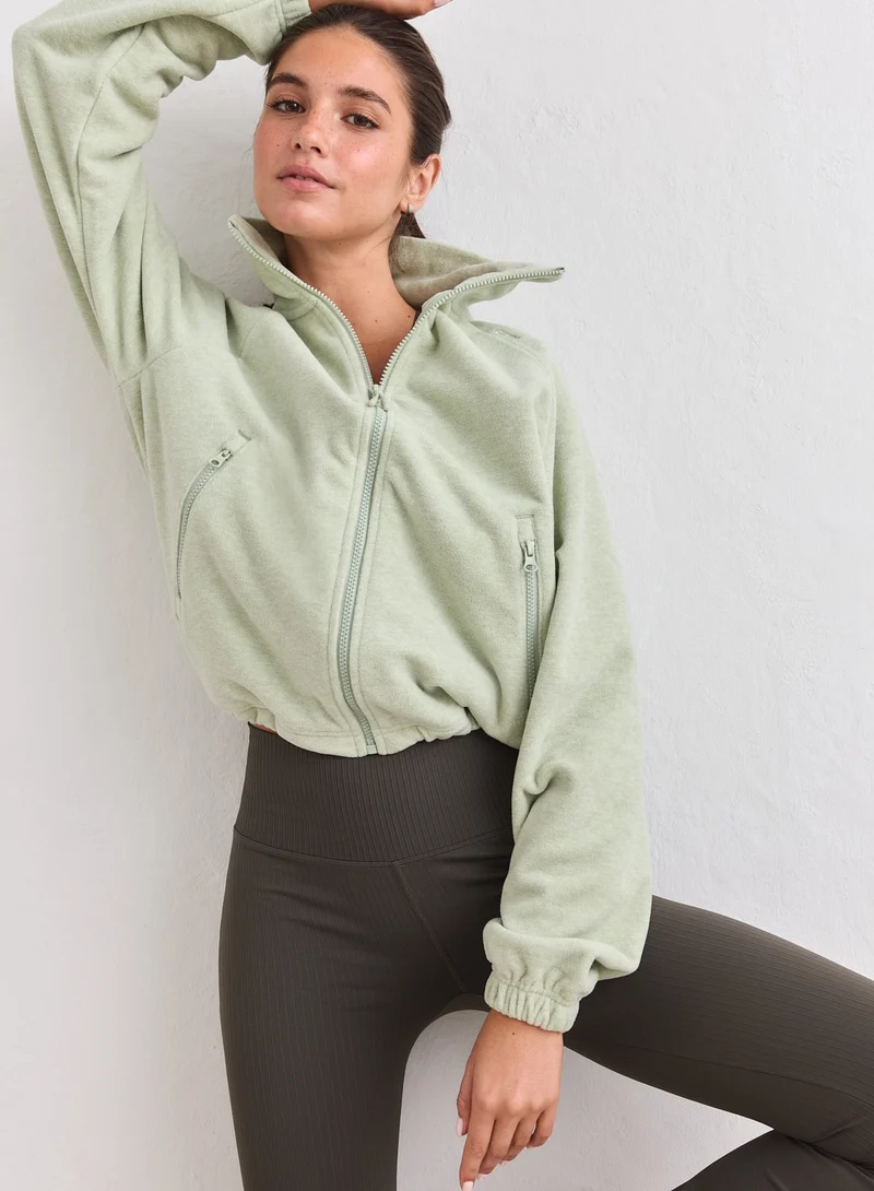 Pistachio Fleece Zip Jacket