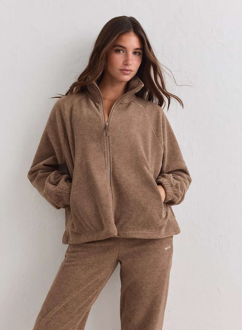 Hazelnut Fleece Zip Jacket
