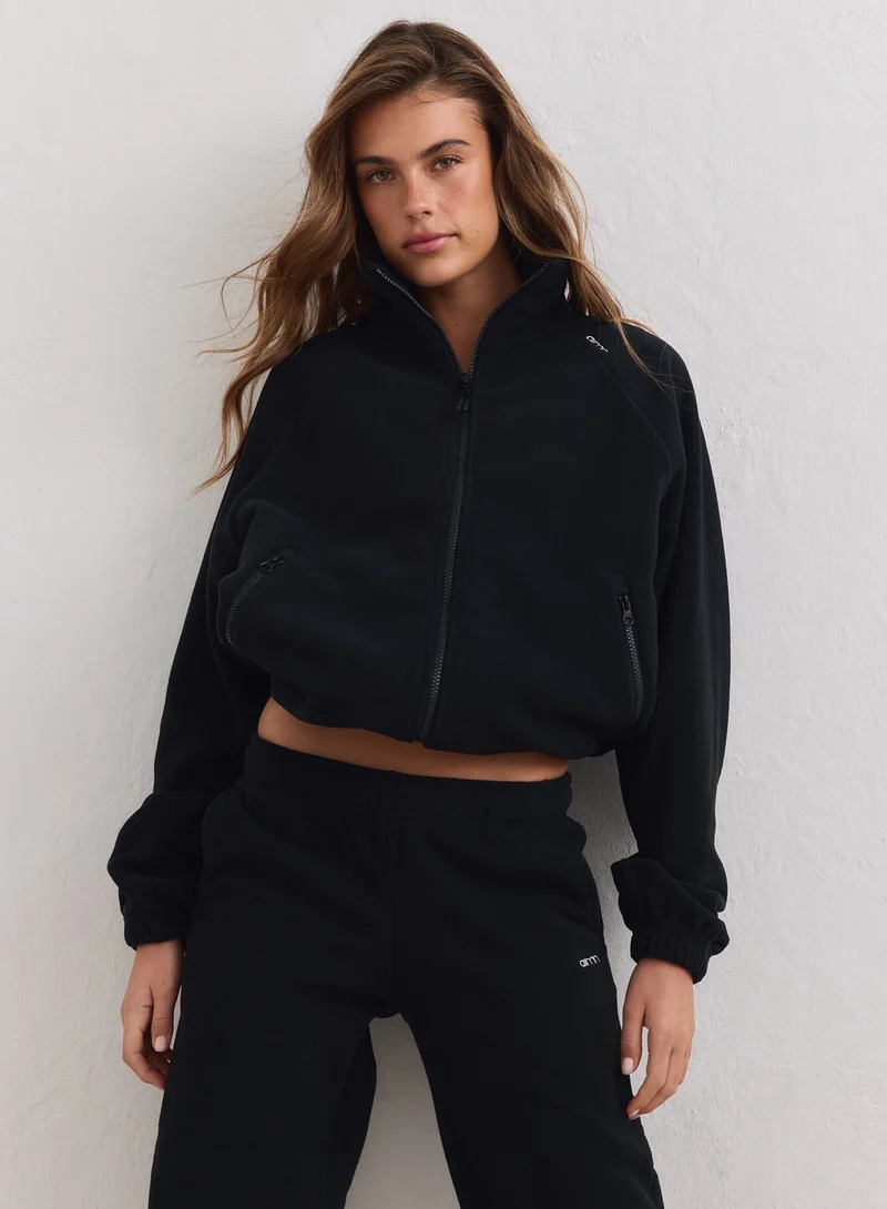 Black Fleece Zip Jacket