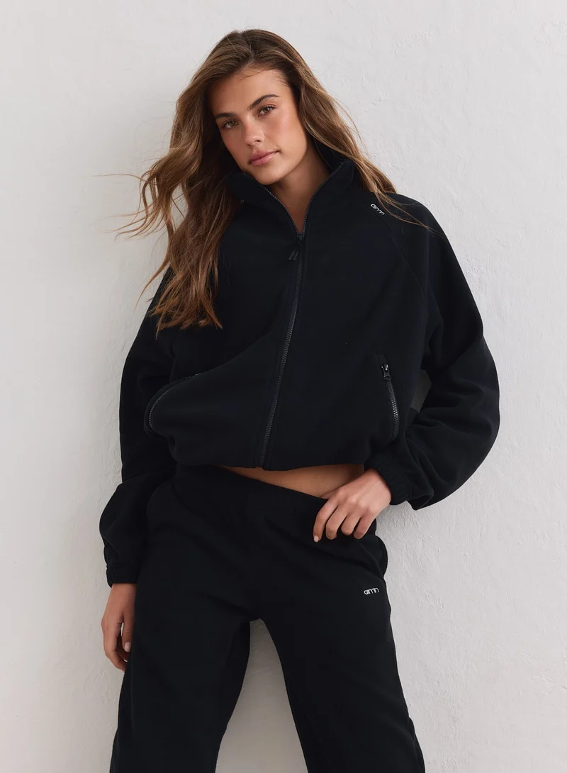 Black Fleece Zip Jacket