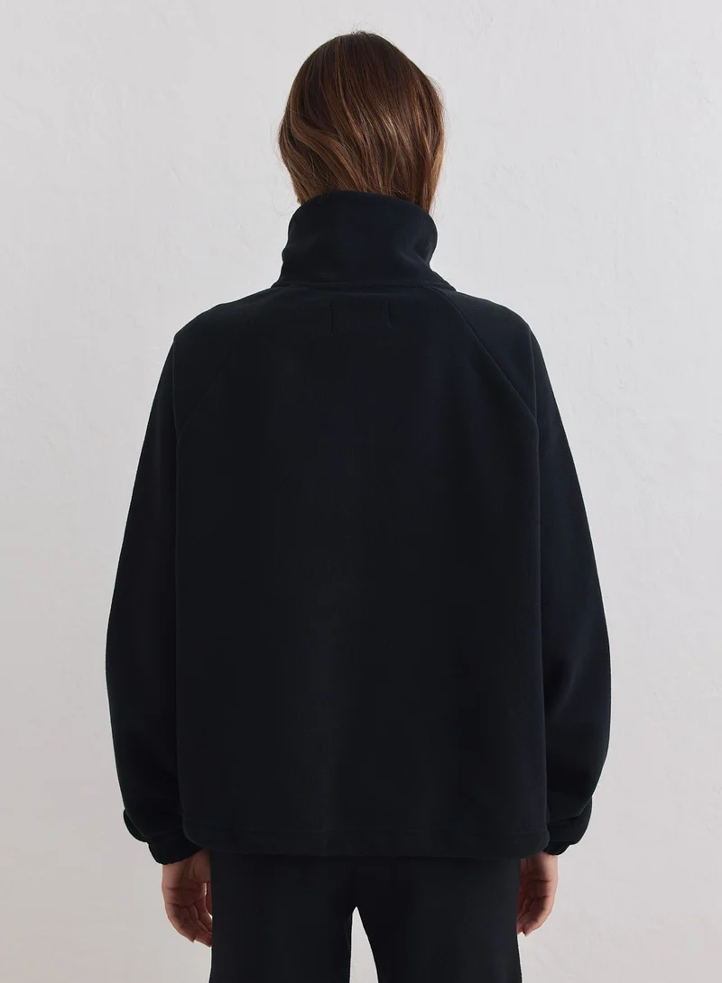 Black Fleece Zip Jacket