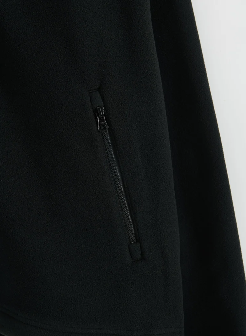 Black Fleece Zip Jacket