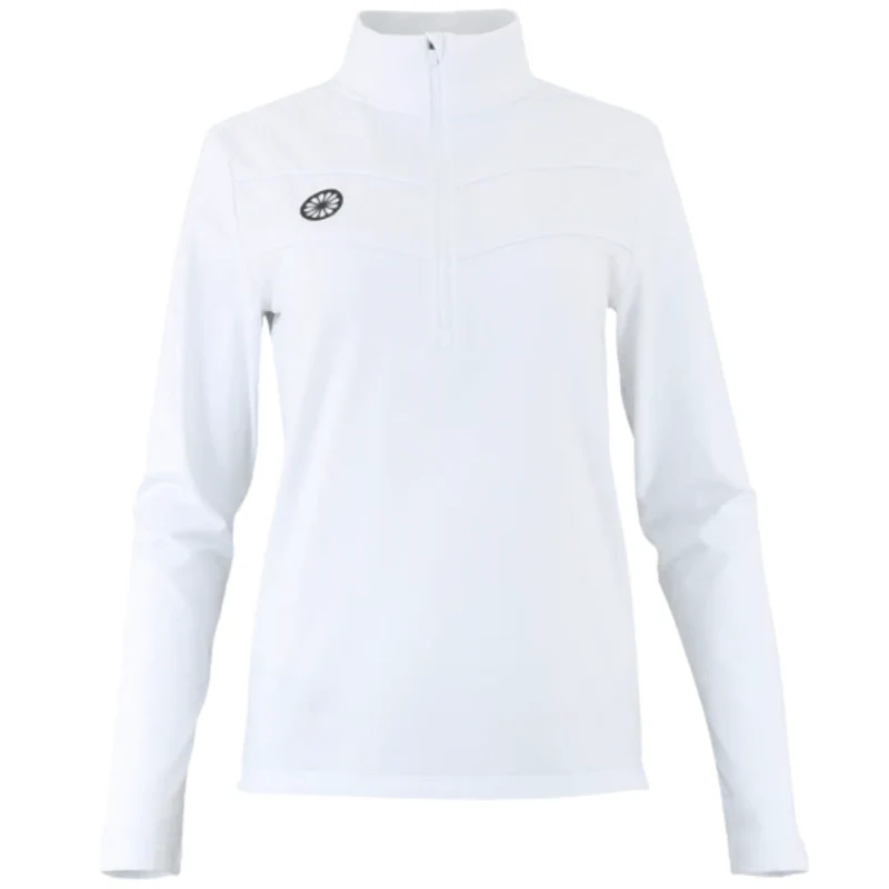 The Indian Maharadja Baroda Chevron Half Zip Sweater W White