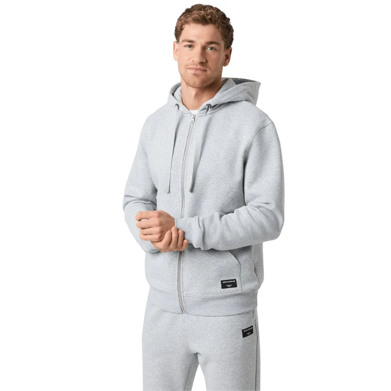 Björn Borg Men Centre Zip Hoodie Light Grey Melange