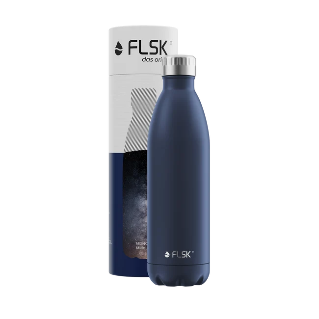 FLSK Edelstahl Trinkflasche MDNGHT 750ml Königsblau