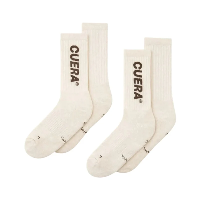 Cuera Padel Socks (2-Pack, Off-White/Dark Brown)