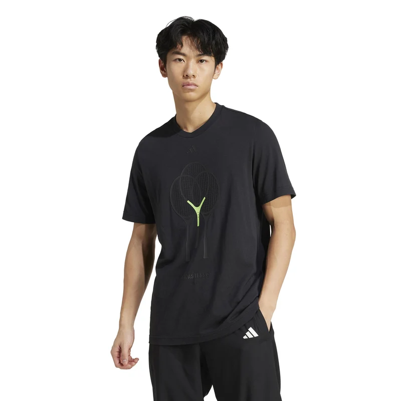 Racket T-Shirt Herren-Schwarz