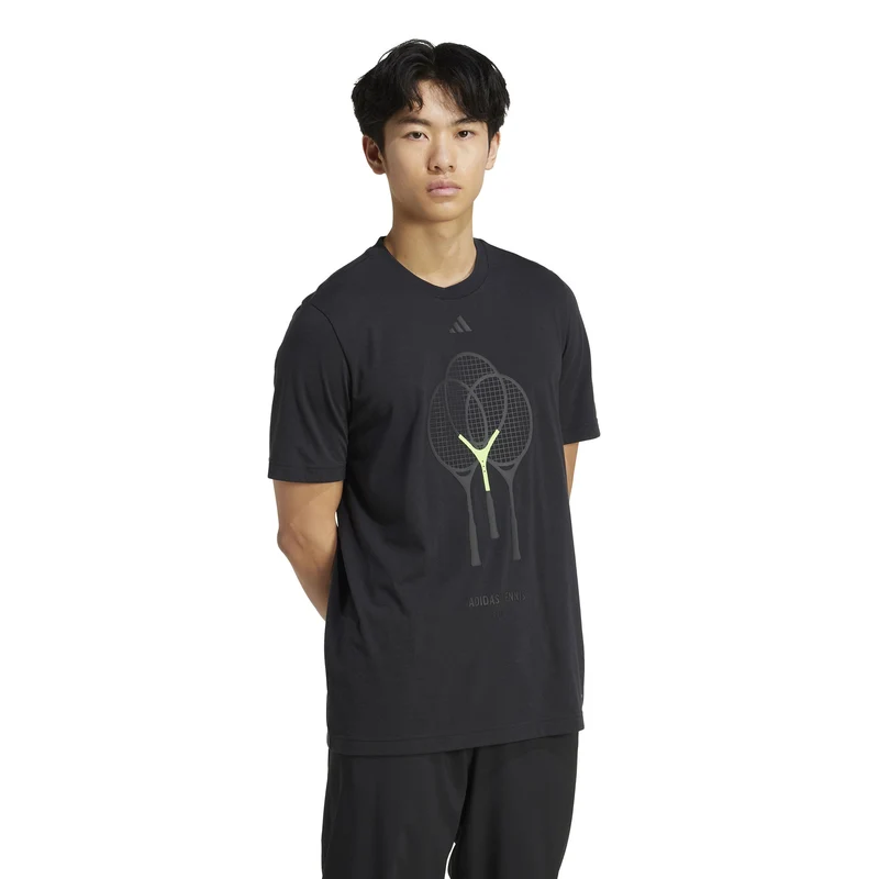 Racket T-Shirt Herren-Schwarz