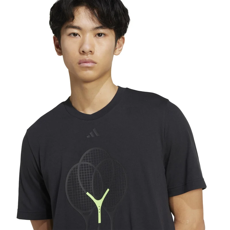 Racket T-Shirt Herren-Schwarz