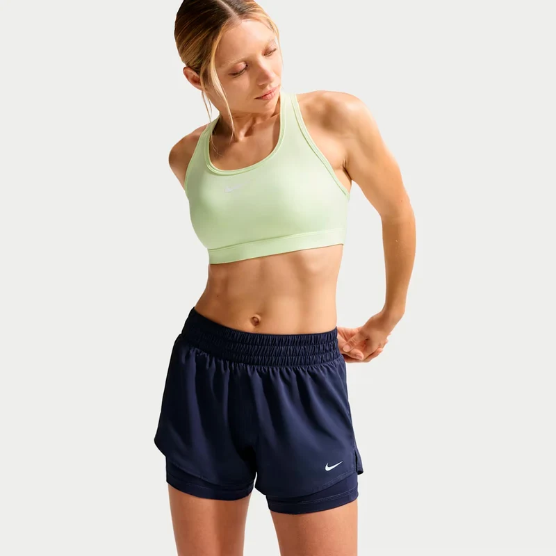 Dri-Fit One Mid Rise 2in1 3in Shorts Damen-dunkelblau, weiß