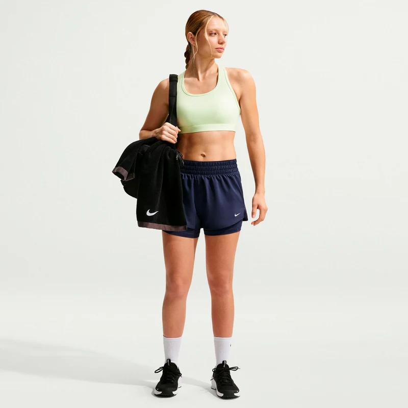 Dri-Fit One Mid Rise 2in1 3in Shorts Damen-dunkelblau, weiß