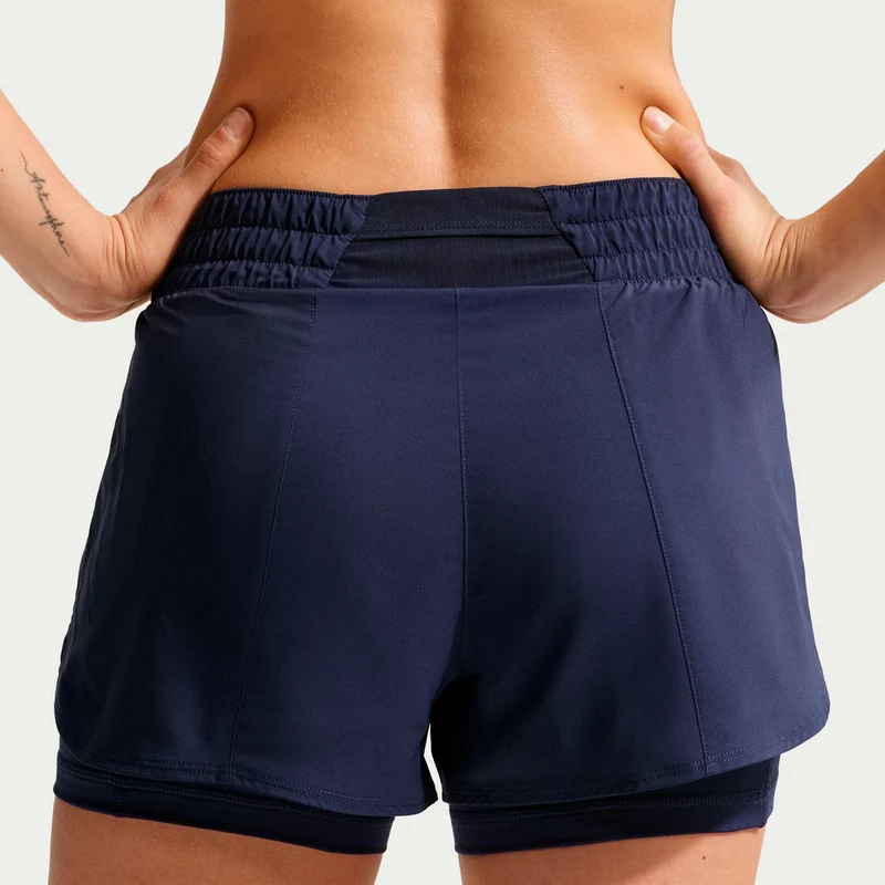 Dri-Fit One Mid Rise 2in1 3in Shorts Damen-dunkelblau, weiß