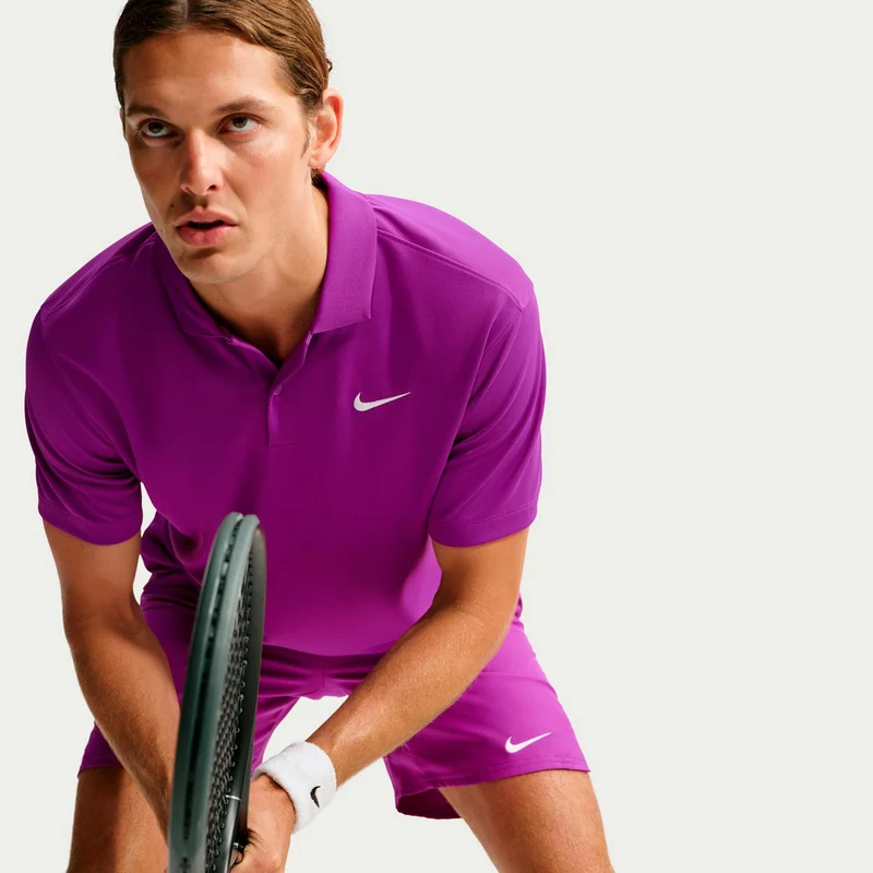 Dri-Fit Victory Court Solid Polo Herren - lila, weiß