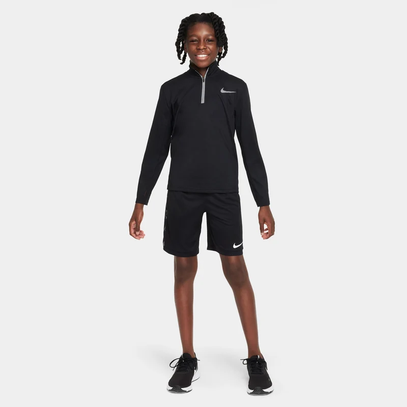Dri-Fit Poly+ 1/4 Zip Longsleeve Jungen - schwarz,