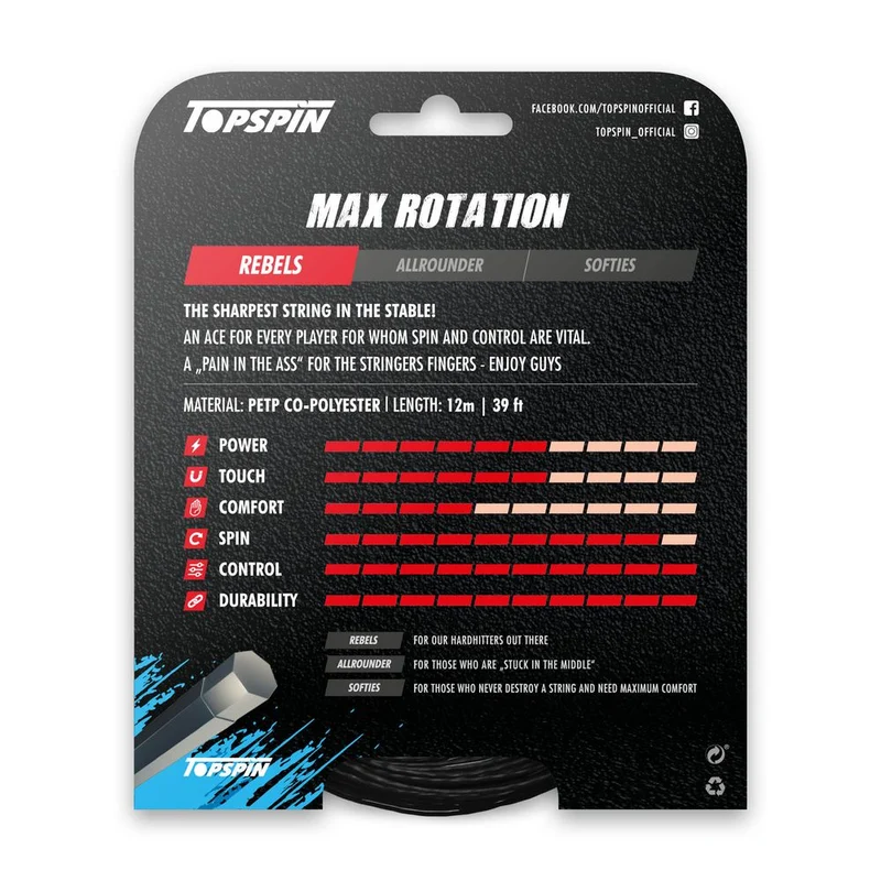 Topspin Max Rotation Saitenset - 12m