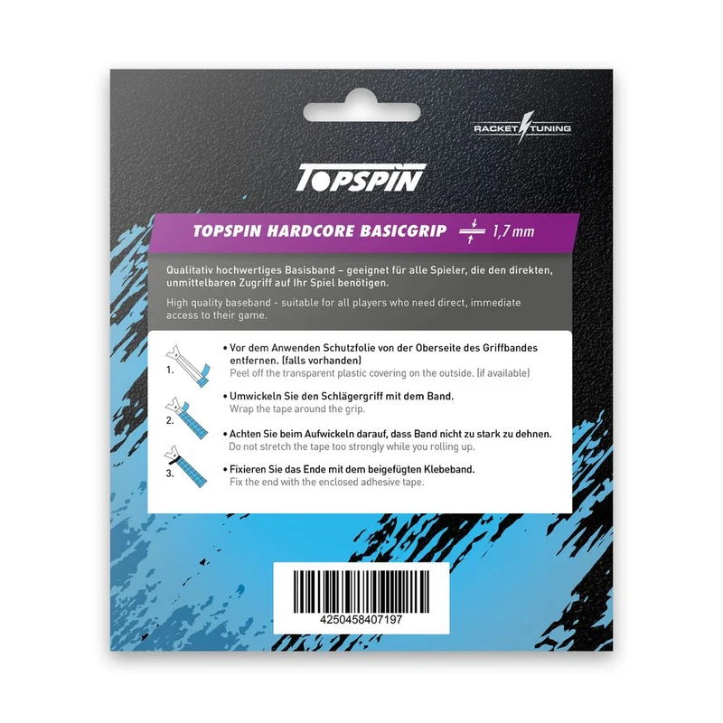 Topspin Hardcore Basis-Griffband – Schwarz