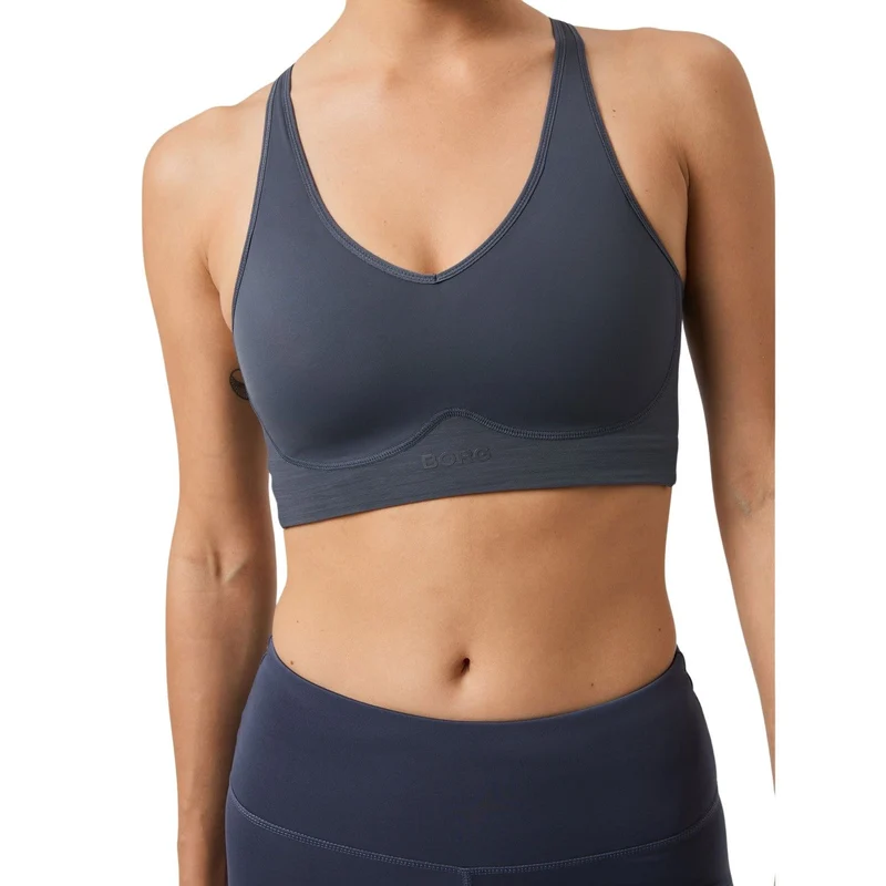 Björn Borg Mid V Support Sports Bra Odyssey Gray